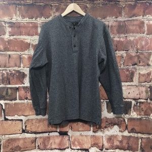 Club Room Gray Long Sleeve 3 Button Henley Shirt M